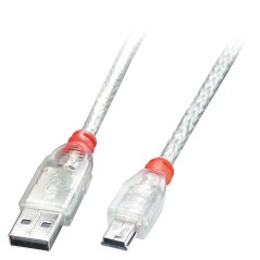 Lindy 5m USB 2.0 Type A to Mini-B Cable - High-Speed, Durable Connectivity | 41785